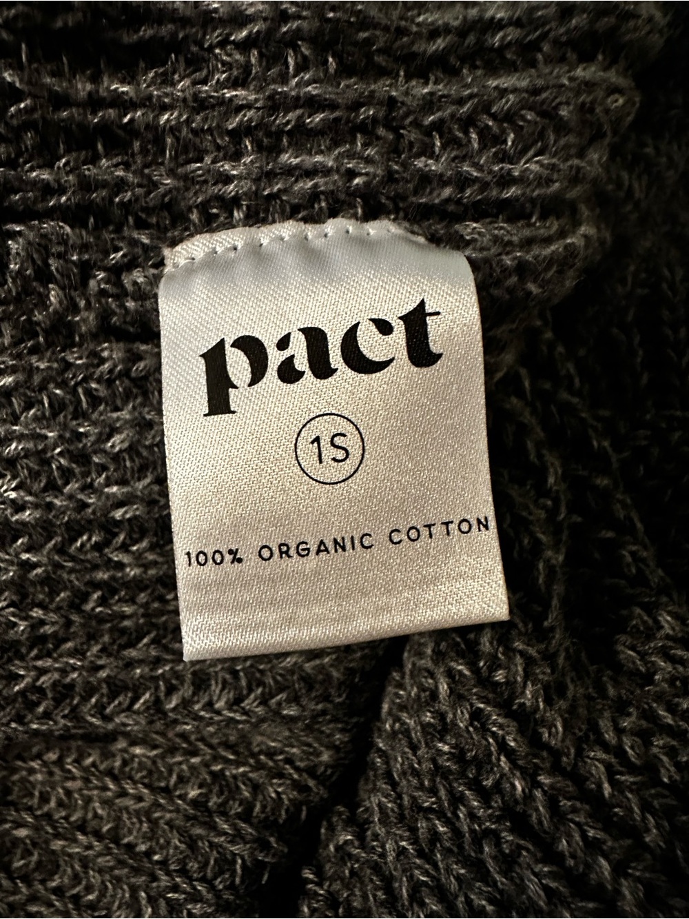 Pact Women's Charcoal Heather Sweater Poncho OS - Picture 6 of 6